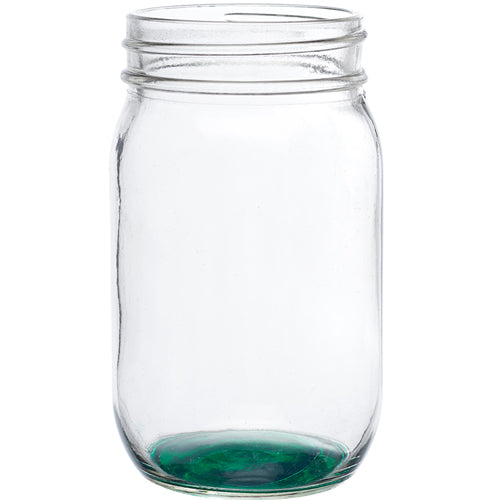 Green Custom 16oz Mason Jar Drinking Glass