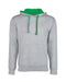 Heather Grey/ Kelly Green Custom Next Level Unisex French Terry Pullover Hoody