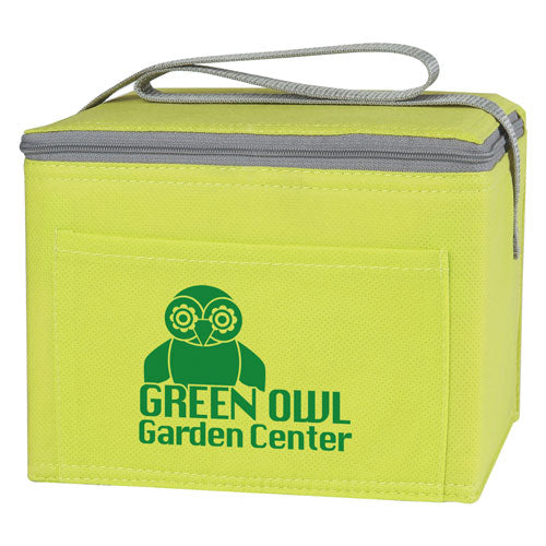 Lime Custom Non-Woven Six Pack Cooler Bag