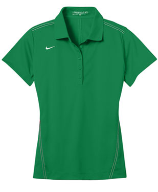 Lucky Green Nike Dri-FIT Ladies Sport Swoosh Pique Polo With Logo