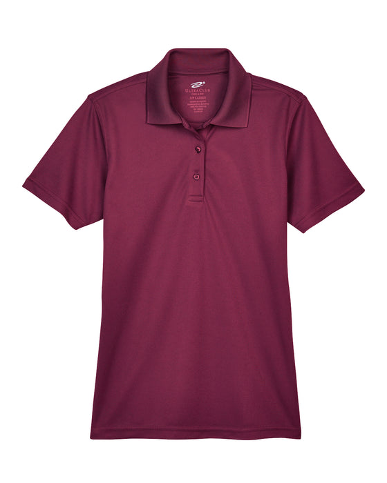 Maroon Ladies Dry Wicking Polo With Logo