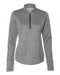 Mid Grey/ Heather Black Custom Adidas - Women's Brushed Terry Heather Quarter Zip Pullover