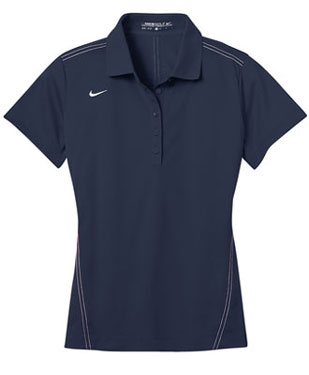 Midnight Navy Nike Dri-FIT Ladies Sport Swoosh Pique Polo With Logo