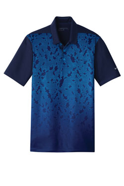 Midnight Navy Nike Dri-FIT Mobility Camo Polo With Logo