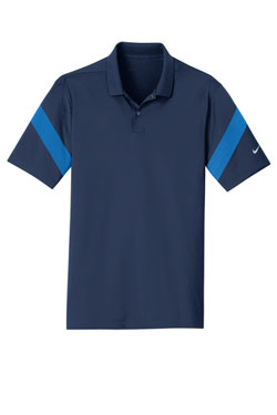 Midnight Navy/ Photo Blue Nike Dri-FIT Commander Polo With Logo