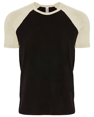 Natural/ Black Custom Next Level Unisex Raglan Short-Sleeve T-Shirt