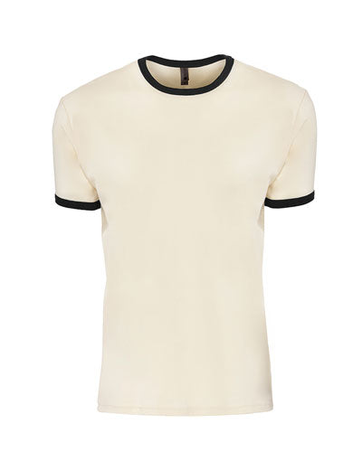 Next Level 3604 Unisex Ringer T Shirt - White/ Black - L