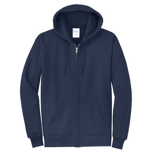 Navy Custom Full Zip Hooded Sweatshirt