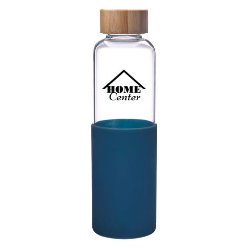 Navy Custom Modern Glass Water Bottle