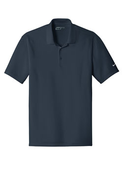 Navy Nike Dri-FIT Players Polo with Flat Knit Collar With Logo