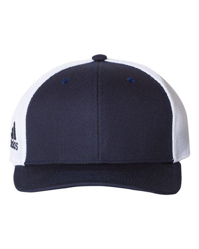 Navy/ White Custom Adidas - Mesh Back Colorblocked Cap