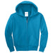 Neon Blue Custom Youth Full Zip Hooded Sweatshirt