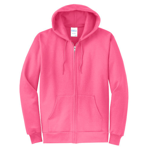 Neon Pink Custom Full Zip Hooded Sweatshirt