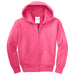 Neon Pink Custom Youth Full Zip Hooded Sweatshirt