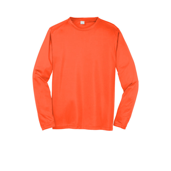 Neon Orange Custom Long Sleeve Dry Performance T-Shirt
