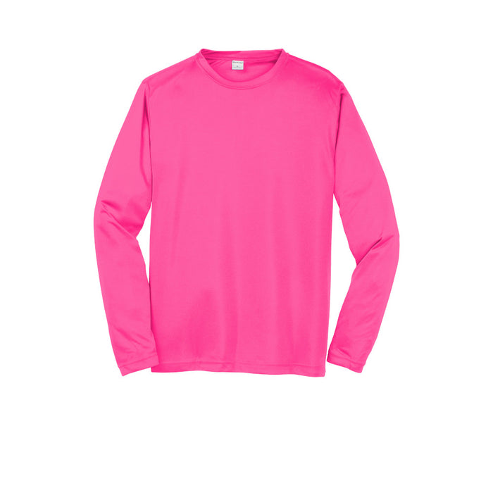 Neon Pink Custom Long Sleeve Dry Performance T-Shirt