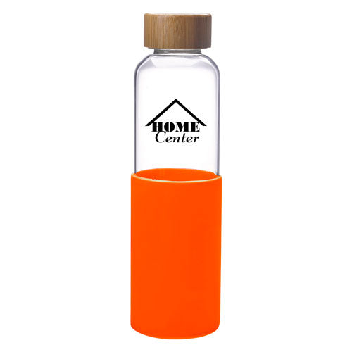 Orange Custom Modern Glass Water Bottle