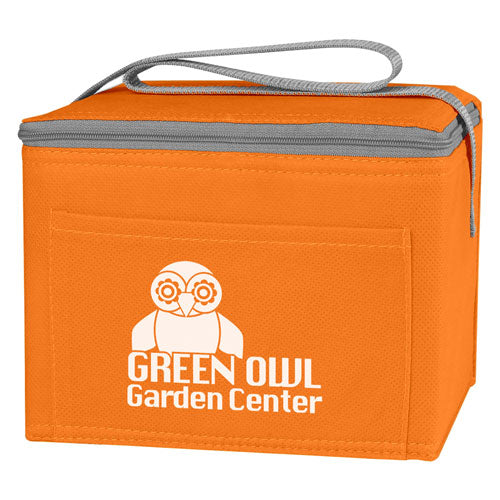 Orange Custom Non-Woven Six Pack Cooler Bag
