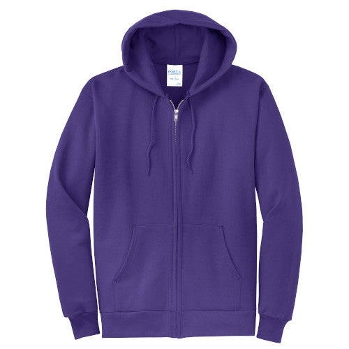 Purple Custom Full Zip Hooded Sweatshirt