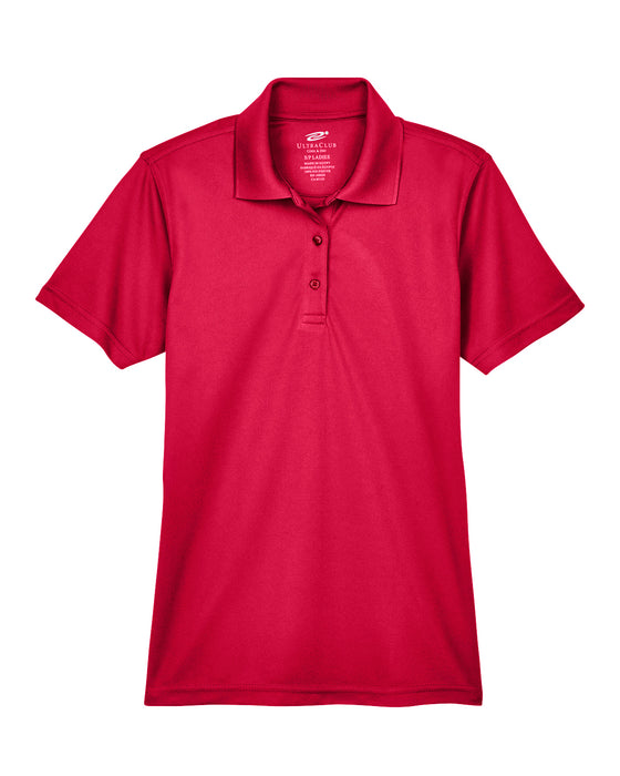 Red Ladies Dry Wicking Polo With Logo