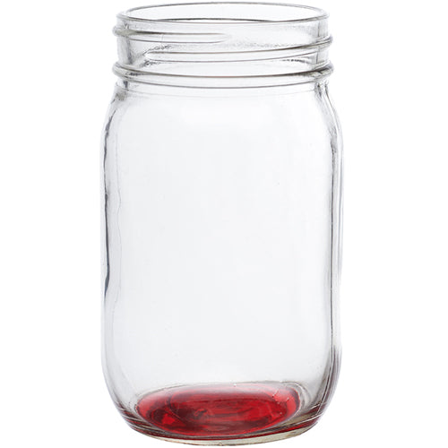 Red Custom 16oz Mason Jar Drinking Glass