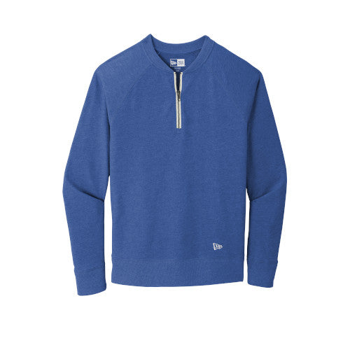 Royal Heather Custom New Era Sueded Cotton Blend 1/4-Zip Pullover