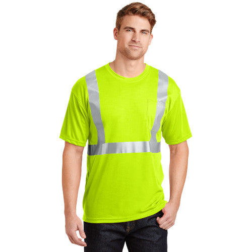 Safety Green/Reflective Custom Safety Green Reflective T-Shirt with logo