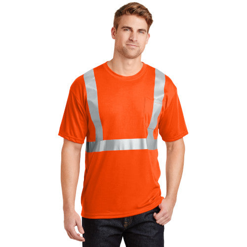 Safety Orange/Reflective Custom Safety Orange Reflective T-Shirt with logo