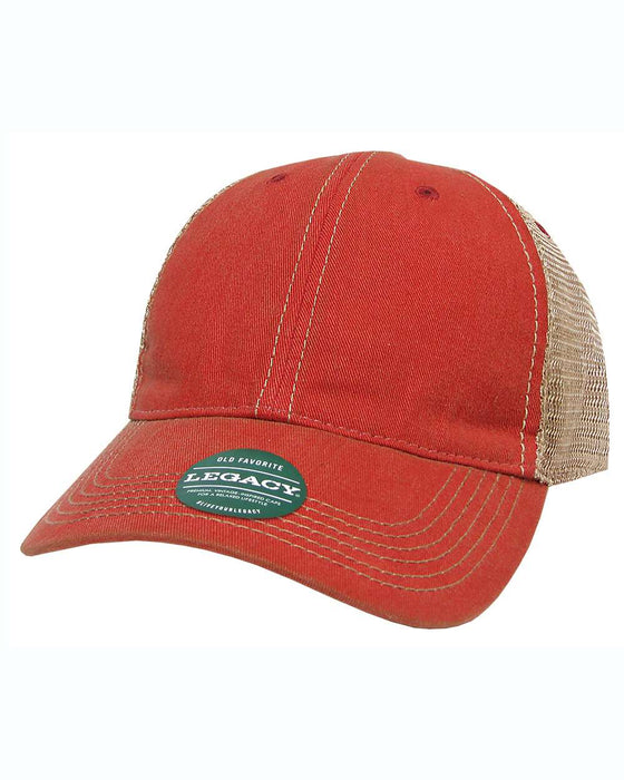 Scarlet Red-Khaki Custom LEGACY - Old Favorite Trucker Hat
