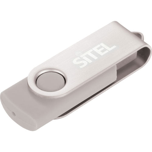 Silver Custom USB Flash Drive 1GB of memory