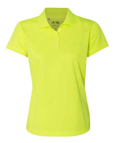 Solar Yellow Custom Adidas Womens Basic Polo