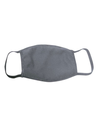 Solid Charcoal Custom Bayside USA-Made 100% Cotton Face Mask