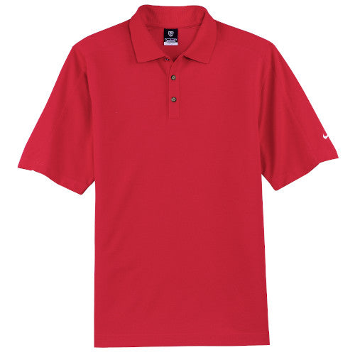 Sport Red Nike Dri-FIT Pique Polo With Logo