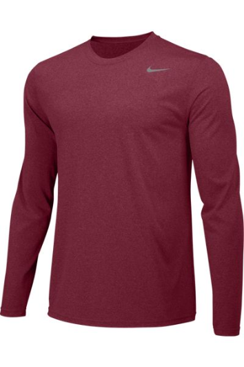 Team Maroon Custom Nike Dri-FIT Long Sleeve T-Shirt