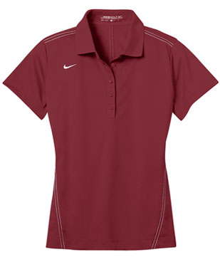 Team Red Nike Dri-FIT Ladies Sport Swoosh Pique Polo With Logo