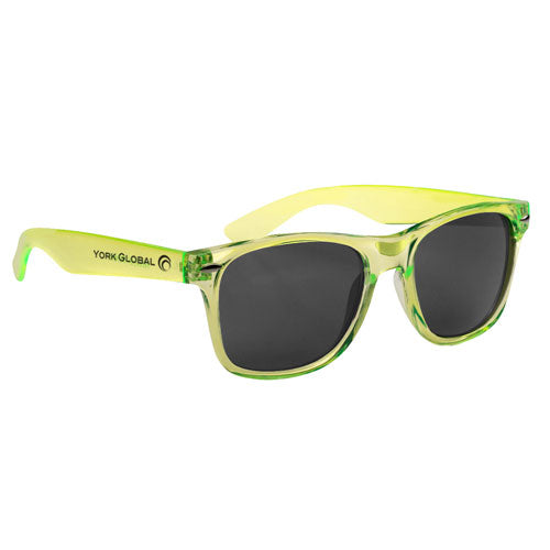 Transparent Lime Custom Malibu Sunglasses
