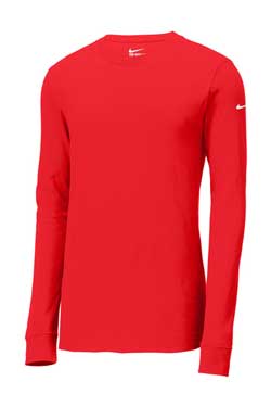 University Red Custom Nike Cotton Long Sleeve Tee