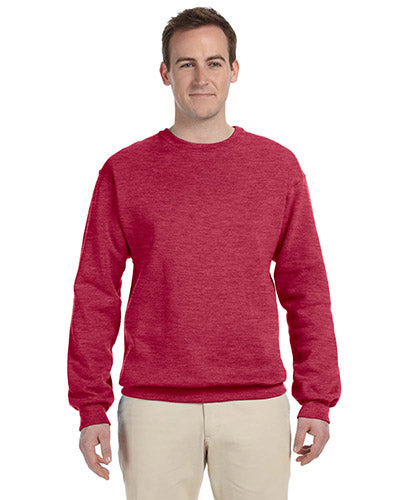 Vintage Heather Red Custom Jerzees Crewneck Sweatshirt