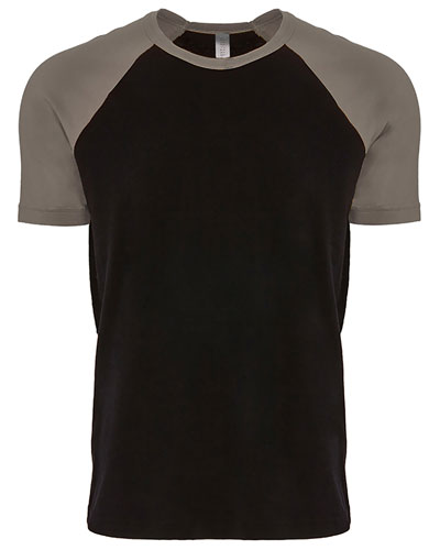 Warm Grey/ Black Custom Next Level Unisex Raglan Short-Sleeve T-Shirt
