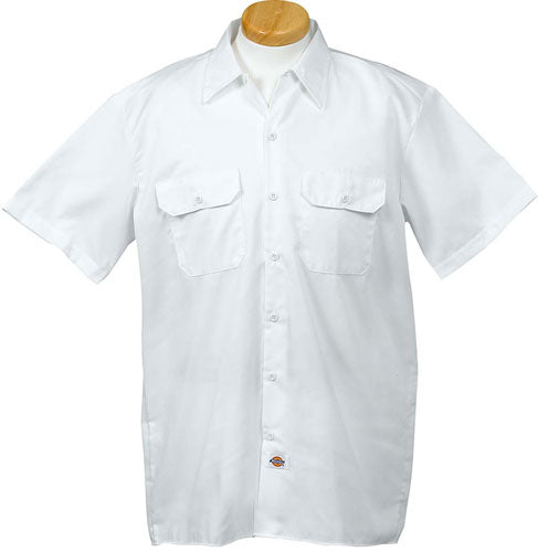 White Custom Dickies Work Shirt