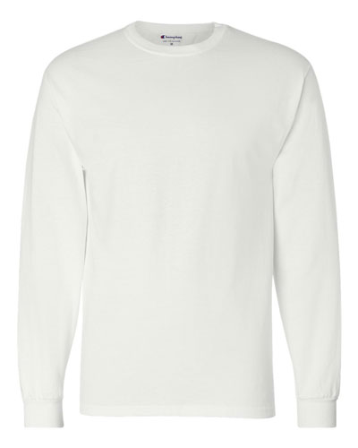White Custom Champion Long Sleeve T- Shirt