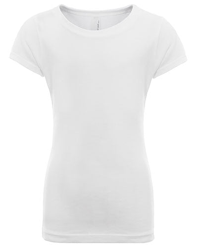 White Custom Next Level Youth Girls’ Princess T-Shirt