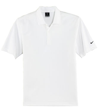 White Nike Dri-FIT Textured Polo With Logo