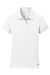 White Nike Ladies Dri-FIT Solid Icon Pique Modern Fit Polo With Logo