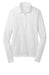 White Nike Ladies Long Sleeve Dri-FIT Stretch Tech Polo With Logo