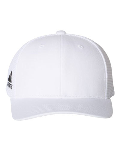 White/ White Custom Adidas - Mesh Back Colorblocked Cap