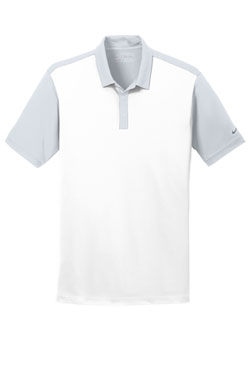 White/Wolf Grey Nike Dri-FIT Colorblock Icon Modern Fit Polo With Logo